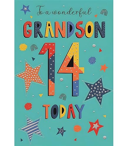 Grandson 14th Brthday Card - Happy Brthday - 14 - To The Best - View #10