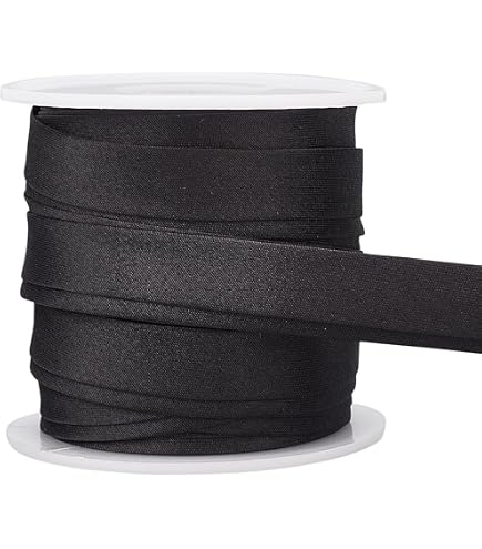 BENECREAT Satin-Paspelband – 25 M Rolle, 11,5 Mm Breit, Schwarz – Für Nähen, Kantenverzierung