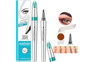 MIRADA FASHION, lapiz perfilador de cejas microblading, 4 puntas, para Cejas Naturales Cubre áreas Dispersas, resistente al agua (01 Marrón Claro)
