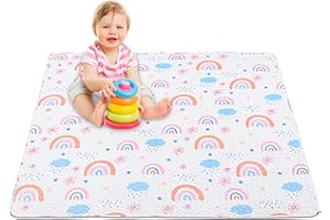 MIIMER Baby Floor Play Mat Large 127x127 cm, Portable Playpen Mat Non Slip One-Piece Baby Crawling Mats for Tummy Time, Machine Washable Playmat for Babies Infants and Toddlers