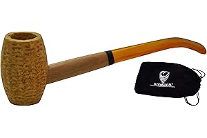 GERMANUS Pipe à tabac originale en épi de maïs coudée avec sac à pipe