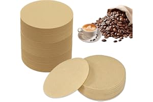 TREETRIBE 600pcs Unbleached Coffee Filter Papers,64mm/2.5" Natural Replacement Round Coffee Filters Papers Filters Brown Paper Filter Compatible with Aeropress Espresso Coffee Makers(Brown)