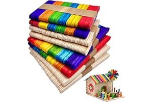 TAXIFANW Bastoncini di legno colorati, 400 Pcs Legnetti per lavoretti, Legno stecche di legno per artigianato fai-da-te, fare gelato