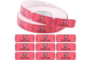 KASURE 1 Rollo de 1000 Etiquetas de Valor para Bebidas Rojas, Comida Números Consecutivos Bebidas para Fiestas, Eventos, Tómbolas y Bodas, Vale para Bebidas Gratis, Fichas para Festivales y Eventos