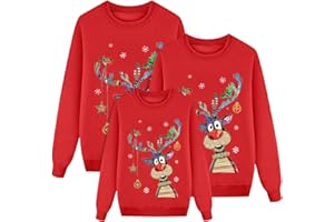Genérico Jerseys Navideños Familia​​ Suéter de Punto para Parejas y Familias, Jersey de Navidad con Diseño de Copos de Nieve para Adultos y Niños, Ropa de Invierno