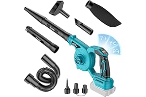 Ecarke Aspirador de hojas con batería Makita de 18 V, batería de 360 W, con bolsa para el polvo, soplar hojas y aspirar, función 2 en 1 para el cuidado del césped (sin batería ni cargador)
