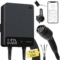 Borne De Recharge Voiture électrique 11 KW – Double Câble Type 2 (7m + 10m) – OCPP, RFID, Application – Triphasé - 5
