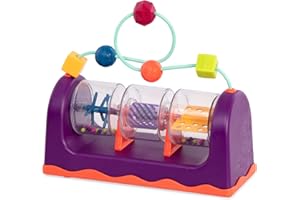 B. Toys by Battat BX1383Z Spin, Rolka Baby Activity Bead Maze and Rattle Ball Zabawka dla dzieci od 6 miesięcy, wielokolorowa