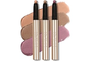 XINYUNXIN 3PCS Bâton d'Ombre à Paupières, Set de Crayons d'Ombre à Paupières Multi-Couleurs, Kit de Maquillage pour les Yeux, Naturel & Shimmer Shades Contour Stick, Set de Maquillage pour Femmes (#E)