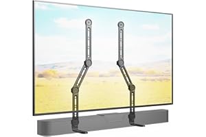 IMtKotW Universal Soundbar Bracket for Mounting Under or Above the TV, Suitable for Most Soundbars up to 15 kg, for Max. 90 Inch TV, Soundbar Mount on TV without Drill