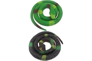 HJDJBD 2 Stück Schlange,Schlangen,Gummischlange,Gummischlangen,Snake,Fake Spielzeug,Kunststoff Schlangenimitation,Gummi Simulation,Verschiedene Bunte,Garten Props Witz-Streich-Geschen Halloween deko