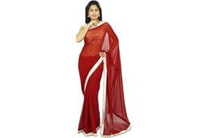 INDIANBEAUTIFULART Indische traditionelle Partei-Abnutzungs-Sari Designer Georgette Hochzeit Saree