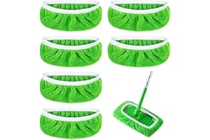 YZROHYI 6 Recambio Mopa Microfibra,Paños Reutilizables Mopa,Almohadillas de Repuesto para Fregona,Recambio Mopas Lavable,Almohadillas Toallitas Húmedas,Paño de Repuesto para Trapeador-25.5 x 11.5 cm