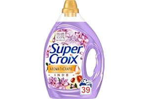 SUPERCROIX Aromathérapie Inde – Lessive Liquide – 39 Lavages (1.95L) – Lessive Parfumée au Fleurs de Jasmin