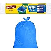 Koroplast G&uuml;&ccedil;l&uuml; Battal Boy &Ccedil;&ouml;p Poşeti 7'li 72x95cm Sızdırmaz Yırtılmaz Battal Boy &Ccedil;&ouml;p Torbası, Geri D&ouml;n&uuml;şt&uuml;r&uuml;lebilir Atık Tor