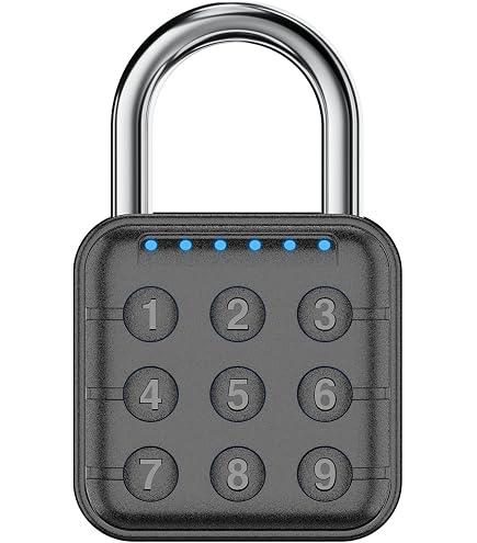 Cadenas Casier Code Cadenas à Code électronique 6 Chiffres - Étanche IP55 - Goulot 12 Mm Acier Inox - Jusqu'à 10 Codes - Pour Casier, Gym, Voyage Cadenas Code électronique 6 Chiffres