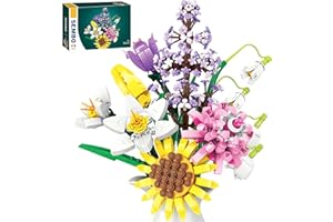 HOMCENT Set di blocchi di costruzione di fiori 839 pezzi Kit di bouquet di fiori di campo per decorazioni per la casa Fiori artificiali Regali artigianali per adulti