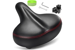 CDYWD Selle de Velo Ultra Confortable Homme et Femme - Super Doux, Large, Mousse à Mémoire de Forme, Siège de vélo Ergonomique - Selle Confort Velo pour VTT, Vélo de Ville, Ebike, Vélo Stationnaire