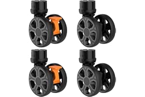 SELORSS Heavy Duty 360°Rotate Noiseless Replacement Wheels for BY06 Portable Rolling Crate Folding Utility Cart (Black-4PCS)