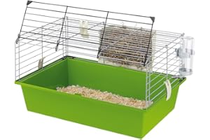 Ferplast Cage pour Cochons d'Inde, Cage Rongeur, Accessoires Inclus: Mangeoire, Abreuvoir, Grande Ouverture Supérieure avec Grille Métallique 58 x 38 x h 31,5 cm