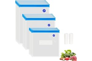 ‎WVACFRE WVacFre 15 Reusable BPA-Free Sous Vide Vacuum Sealer Bags in Various Sizes, Suitable for Any Sous Vide Machine