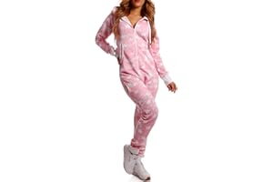 Crazy Age Kuscheliger Jumpsuit(Hoodie) Sweat Overall Ganzkörperanzug mit Renntier- Eiskristalle Motive CA-J-603 Relaxen Chillen