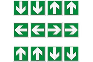 EVEREST ADV 12 Adesivi Frecce Uscita Emergenza formato cm 12x12 | Segnaletica Uscita di Sicurezza | 12 pz