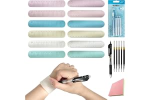 JVNZAM 6 Pcs Silicone To Do List Slap Bracelets, 9.4 x 1.8 Inch Reusable Waterproof Wrist Note Ruler Bands with Pen and Eraser, Wrist Memos for Nurses Teachers Adults Daily Work Study