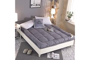 SHUOJIA Tradicional Colchón Futón, De Colchón Portátil Plegable Tatami Colchón De Invitados para Familia Hotel Tamaño ?Doble Queen Sleeping Pad Topper (Gray,120cmx200cm 2.6kg)