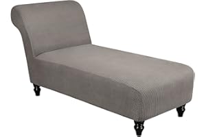 Topchances Funda de chaise longue jacquard sin brazos, funda elástica para chaise longue de lujo, funda para muebles de mascotas, fundas para sofá reclinable para sala de estar, dormitorio (gris)