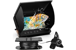 ZHFEIIRU Underwater Fishing Camera, Portable Fish Finder, 5000mAh Li-Battery, Wide-angle Infrared LED Night Vision Camera, Host IP68 Waterproof, with 4.3 inch IPS Display for Ice, River and Boat Kayak Fishing