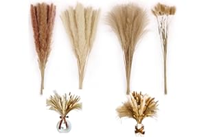 RYDDELIGHOME 80pcs Dried Flowers Bouquet Arrangements, Pampas Grass Décor, Cake Topper, Neutral Home Decor Living Room Accessories, Pampas For Mirror Balloon Arch 17.7in/45cm