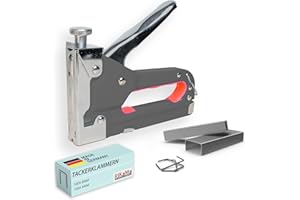 RIKAMA ONLINEVERSAND AUS EINER HAND RIKAMA® Agrafeuse professionnelle avec agrafes pour bois, tissu, meubles et tissus d'ameublement, kit de 200 agrafes pour un usage domestique et commercial