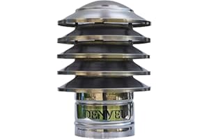 DENVEL 150mm Lamellenaufsatz Edelstahl Schornsteinabdeckung Kaminaufsatz Kaminhut Kaminhaube Kaminabdeckung Kamin Schornsteinaufsatz Luftungsaufsatz Lamellenabdeckung Lamellenhut Lamellenhaube (150mm)