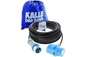 KALLE DAS KABEL CEE Verlängerung 230V Campingkabel Wohnmobil-Kabel Camping-CEE Kabel mit Camping Stecker und Winkelkupplung H07RN-F 3G 2,5mm² 25 Meter