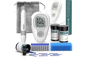 JIGERJS Blood Glucose Monitors Kit, Blood Sugar Monitor NHS Approved UK with Strips x 100 & Lancing Devices x 100, Diabetes Testing Kit with Case for Diabetics Home Self-Testing【G-425-3S 】