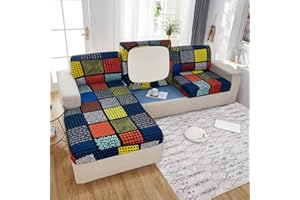 Elover Fundas de Cojín para Sofá Funda de Asiento de sofá - Funda de Asiento de Alta Elasticidad, Funda de Asiento de sofá de Sala de Estar Funda de Muebles Fondo elástico Antideslizante Suave