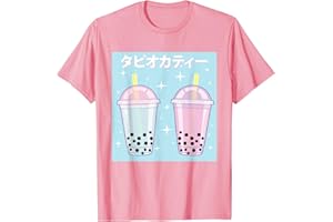 THE WEIRD SHOP Pastel Goth Bubble Tea Japanese Boba Tea Kawaii Pastel Pink Camiseta