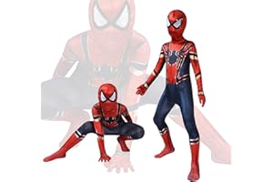 Aomig Spider Costume Enfants 3D Anime Déguisement Spider Enfants, Costume super héros aver Masques, Cosplay Costume De Carnaval d'halloween, Extensible Onesies Fête Costume