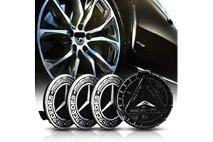 GIAPINST 4 pièces Cache Moyeux pour Mercedes-Benz 75mm Cache Moyeu Aluminium+ABS Cache de Roue Centrale ABS Accessoires de Voiture