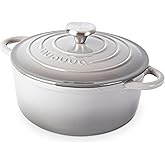 Nuovva Enamelled Cast Iron Dutch Oven Pot with Lid – 3.1 Quart Casserole Dish – Ceramic Dutch Oven for Bread Baking, Roasting