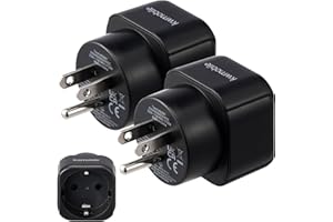 kwmobile 2 x wtyczka podróżna typu B – idealny adapter podróżny do podróży w Ameryce, Kanadzie i Tajlandii, wtyczka podróżna z UE na USA – adapter podróżny – czarny