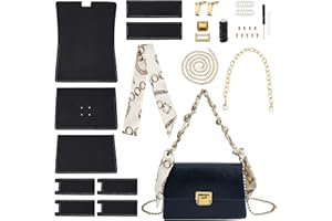 WADORN 31pcs Sac à Main en Cuir Artisanal Faisant les Matériaux, PU Cuir Tricot Crochet Sac Matériel de Couture à la Main Sac à Bandoulière Couture Faisant Kit Sac à Main Faisant Matériel