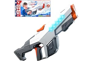 SEELENKLANG Pistolet a Eau Electrique - Pistolet à Eau Electrique Grande Capacité Puissant avec Lumière, Portée de 10M, se Recharge en USB pour Enfants Adultes Le Jardin d'été Piscine Plage Cadeau d'anniversaire