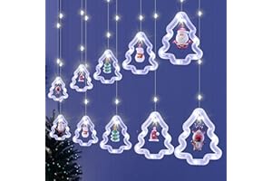 Forhome kurtyna świetlna, świąteczne oświetlenie okienne, łańcuch świetlny LED na okno, dekoracja bożonarodzeniowa, 3 m świetlna dekoracja świąteczna do wnętrza, 8 trybów, wodoodporna na dekorację