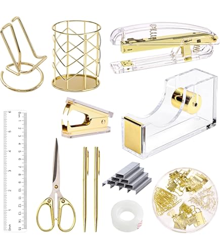 COMFYROOM Pink Desk Accessories With Pen Holder, Pink Office Supplies Desk Organizers And Accessories For Women