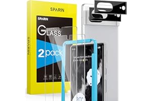 SPARIN 2+2 sztuki szkła hartowanego do Google Pixel 7, 2 osłony ekranu i 2 osłony szyb z łatwym narzędziem do wyrównywania, kompatybilne z identyfikatorem odcisku palca