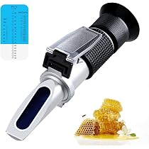 Réfractomètre Miel 3 En 1 - Échelle Humidité, Brix, Be° - Pour Miel, Sirop, Confiture - Mesure Précise ATC