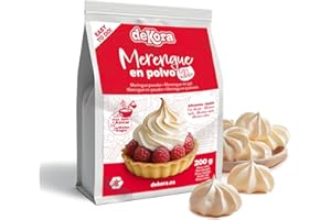 dekora Albume d’Uovo in Polvere per Meringa 200 g, Preparato per Torte, Dolci e Pasticceria Dessert Fatti in Casa, Senza Glutine, Senza Lattosio