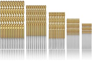 Estmoon 100 Stück HSS Bohrer Set Metall Spiralbohrer Set Handspiralbohrer Bohrersets Werkzeuge 1/1,5/2/ 2,5/3 mm